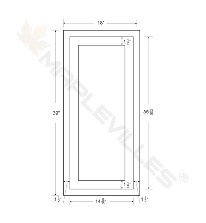 RTA 18"W and 39"H Kitchen Wall Cabinet with Single Door and Two Shelves in Snow White Inset Shaker