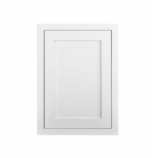 RTA 21"W x 30"H Kitchen Wall Cabinet with Single Door and Two Shelves in Snow White Inset Shaker