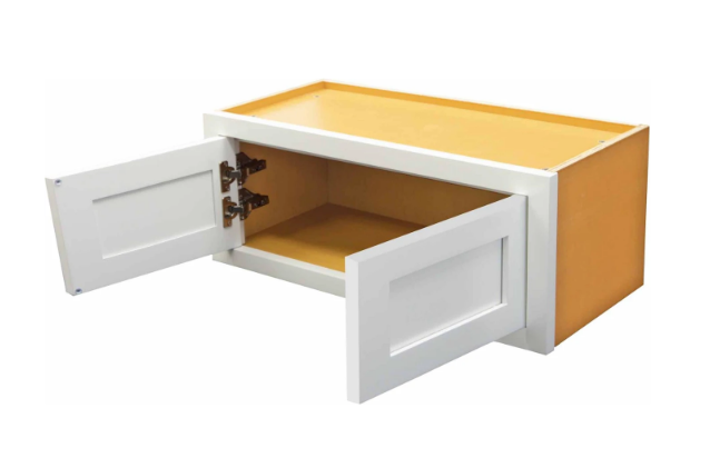 RTA 36"W x 12"H Kitchen Wall Appliance Cabinet with Double Doors in Snow White Inset Shaker