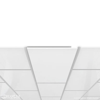 Flex Semi-Frameless Pivot Shower Door Kit with Subway Style Wall and White Shower Base Pan and Right Drain