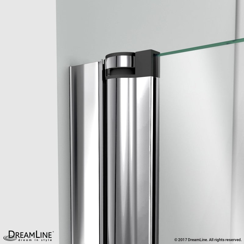 Aqua Frameless Bi-Fold Shower Door Kit with Subway Style Wall and Shower Base Pan