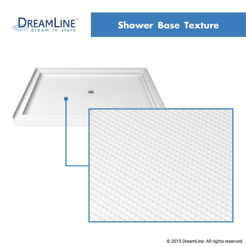 Aqua Frameless Bi-Fold Shower Door Kit with Subway Style Wall and Shower Base Pan