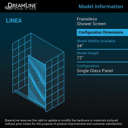 Platinum Linea Frameless Stationary Shower Panel