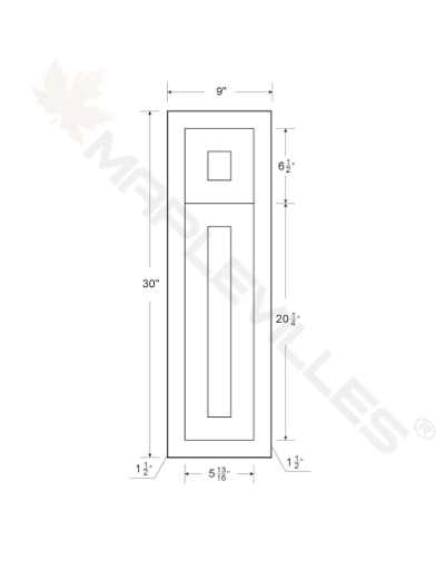 RTA 9"W Kitchen Base Cabinet with One Door and One Drawer in Vintage White Inset Raised Panel