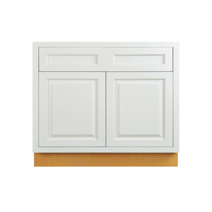 RTA 42"W Kitchen Sink Base Cabinet with Double Doors in Vintage White Inset Raised Panel