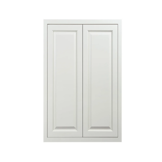 RTA 24"W x 39"H Kitchen Wall Cabinet with Double Doors and Two Shelves in Vintage White Inset Raised Panel