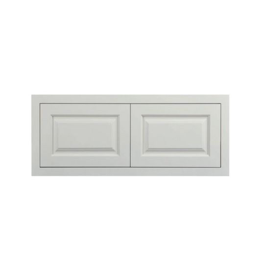 RTA 30"W x 12"H Kitchen Wall Appliance Cabinet with Double Doors in Vintage White Inset Raised Panel