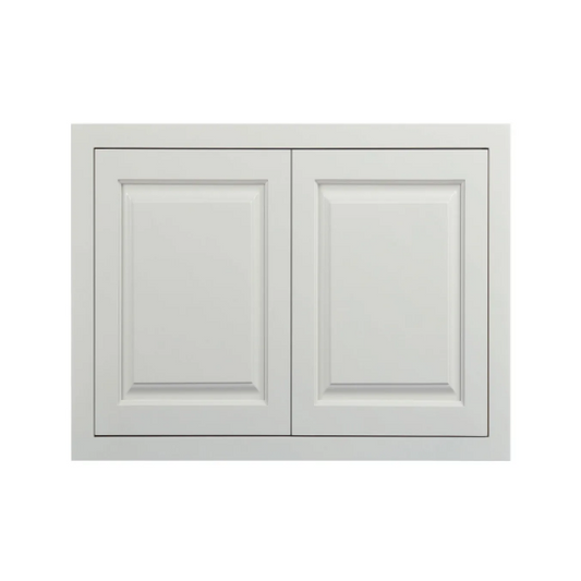 RTA 30"W x 24"H Kitchen Wall Appliance Cabinet with Double Doors in Vintage White Inset Raised Panel