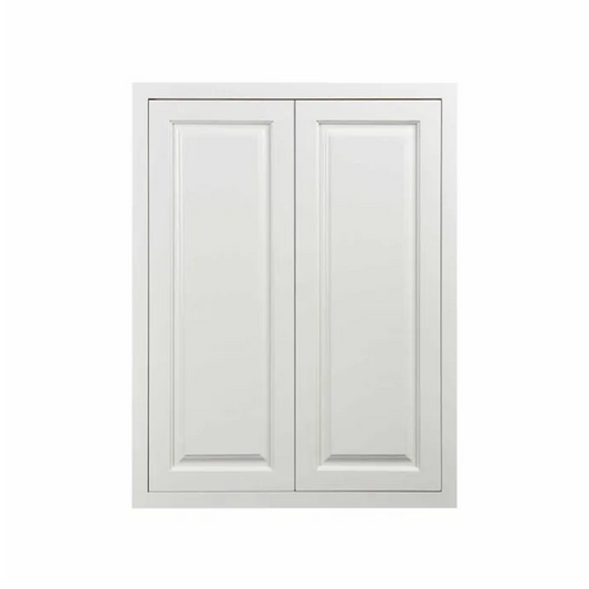 RTA 30"W x 39"H Kitchen Wall Cabinet with Double Doors and Two Shelves in Vintage White Inset Raised Panel