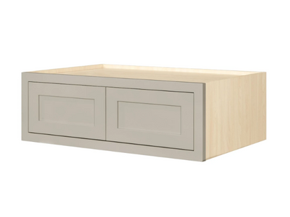 RTA 36"W x 12"H x 24"D Kitchen Wall Fridge Cabinet with Double Doors in Tuscan Grey Inset Shaker