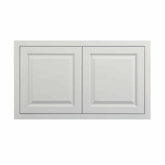 RTA 36"W and 18"H Kitchen Wall Appliance Cabinet with Double Doors in Vintage White Inset Raised Panel