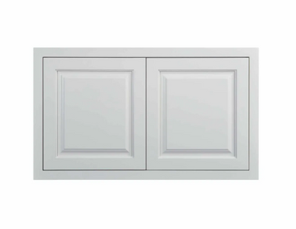 RTA 36"W x 21"H Kitchen Wall Fridge Cabinet with Double Doors in Vintage White Inset Raised Panel