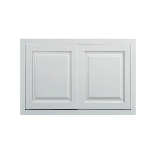 RTA 36"W x 24"H Kitchen Wall Appliance Cabinet with Double Doors in Vintage White Inset Raised Panel