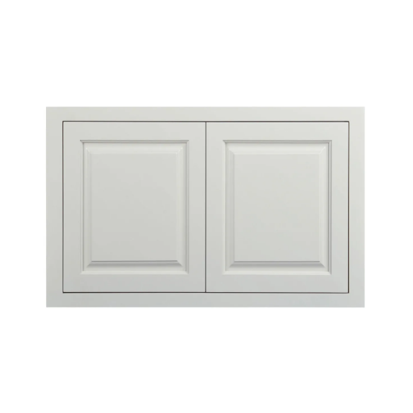 RTA 36"W x 24"H Kitchen Wall Fridge Cabinet with Double Doors in Vintage White Inset Raised Panel