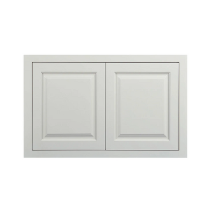 RTA 36"W x 24"H Kitchen Wall Fridge Cabinet with Double Doors in Vintage White Inset Raised Panel
