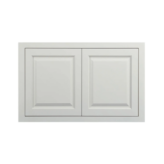 RTA 36"W x 24"H Kitchen Wall Fridge Cabinet with Double Doors in Vintage White Inset Raised Panel