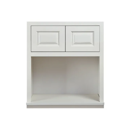 RTA 27"W x 30"H Kitchen Wall Microwave Cabinet with Double Doors in Vintage White Inset Raised Panel