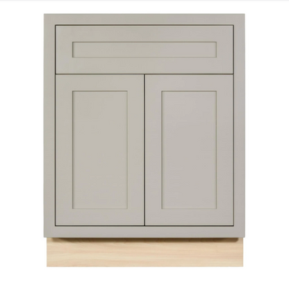 RTA 27"W Kitchen Base Cabinet with Double Doors and One Drawer in Tuscan Grey Inset Shaker