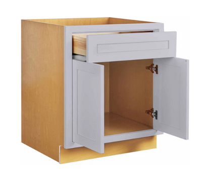 RTA 27"W Kitchen Base Cabinet with Double Doors and One Drawer in Tuscan Grey Inset Shaker