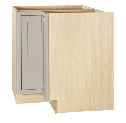 RTA 33"W Kitchen Base Corner Lazy Susan Cabinet with Bi-Folding Doors and Double Rotating Shelves in Tuscan Grey Inset Shaker