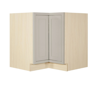 RTA 36"W Kitchen Base Corner Lazy Susan Cabinet with Bi-Folding Doors and Double Rotating Shelves in Tuscan Grey Inset Shaker