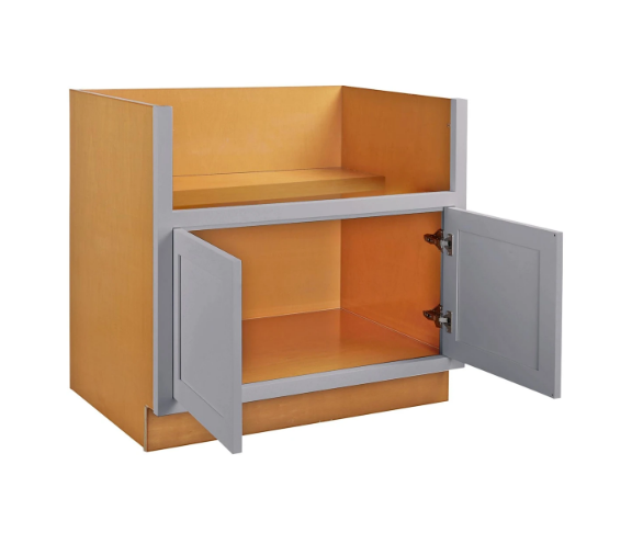 RTA 33"W Kitchen Farmhouse Sink Base Cabinet with Double Doors in Tuscan Grey Inset Shaker