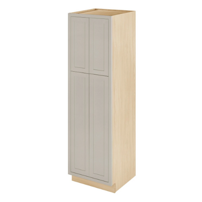 RTA 24"W x 84"H Kitchen Pantry Cabinet with Four Doors and Four Shelves in Tuscan Grey Inset Shaker