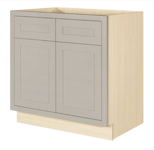 RTA 33"W Kitchen Sink Base Cabinet with Double Doors in Tuscan Grey Inset Shaker