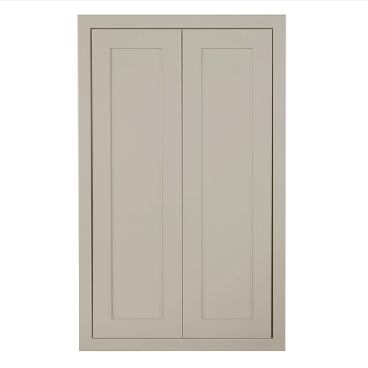 RTA 24"W x 39"H Kitchen Wall Cabinet with Double Doors and Two Shelves in Tuscan Grey Inset Shaker