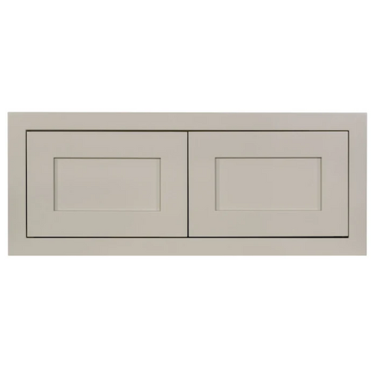 RTA 30"W x 12"H Kitchen Wall Appliance Cabinet with Double Doors in Tuscan Grey Inset Shaker