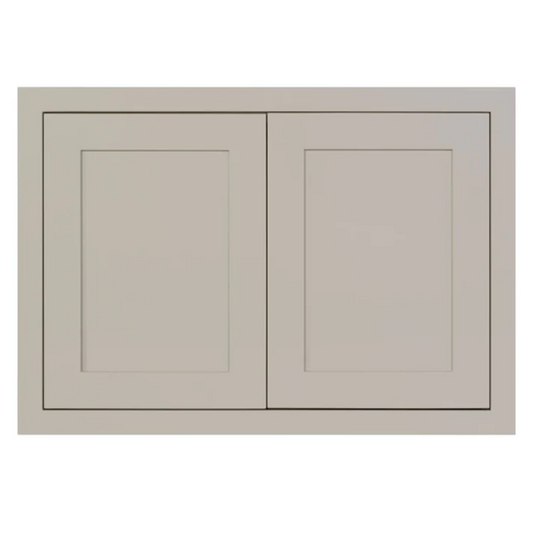 RTA 30"W x 21"H Kitchen Wall Appliance Cabinet with Double Doors in Tuscan Grey Inset Shaker
