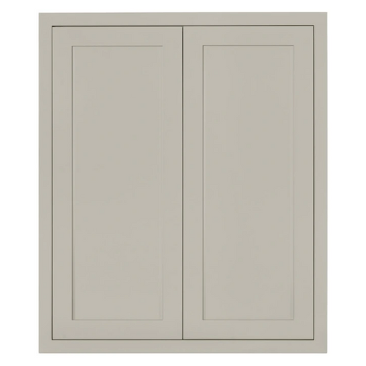 RTA 33"W x 39"H Kitchen Wall Cabinet with Double Doors and Two Shelves in Tuscan Grey Inset Shaker