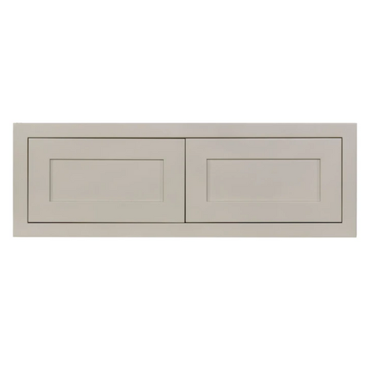 RTA 36"W and 12"H Kitchen Wall Fridge Cabinet with Double Doors in Tuscan Grey Inset Shaker