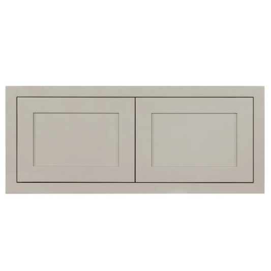 RTA 36"W and 15"H Kitchen Wall Fridge Cabinet with Double Doors in Tuscan Grey Inset Shaker