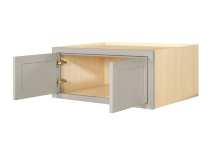 RTA 36"W and 15"H Kitchen Wall Fridge Cabinet with Double Doors in Tuscan Grey Inset Shaker