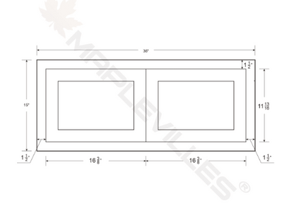 RTA 36"W and 15"H Kitchen Wall Fridge Cabinet with Double Doors in Tuscan Grey Inset Shaker