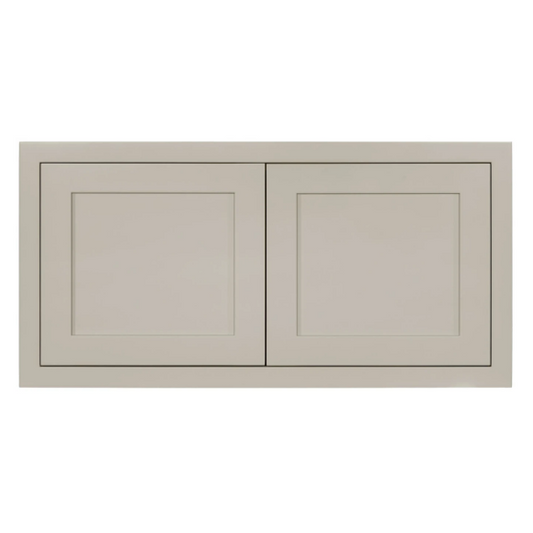 RTA 36"W and 18"H Kitchen Wall Fridge Cabinet with Double Doors in Tuscan Grey Inset Shaker
