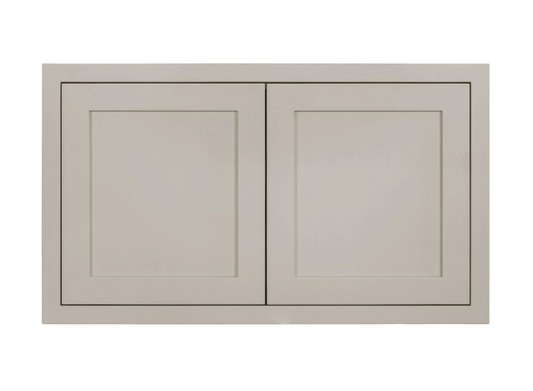 RTA 36"W x 21"H Kitchen Wall Fridge Cabinet with Double Doors in Tuscan Grey Inset Shaker