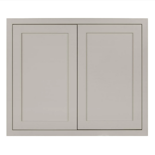 RTA 36"W x 30"H Kitchen Wall Cabinet with Double Doors and Two Shelves in Tuscan Grey Inset Shaker