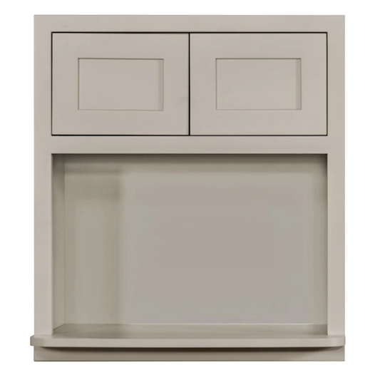 RTA 27"W x 30"H Kitchen Wall Microwave Cabinet with Double Doors in Tuscan Grey Inset Shaker
