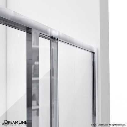 Cornerview Framed Corner Enclosure Center Sliding Shower Door Kit with White Shower Base Pan