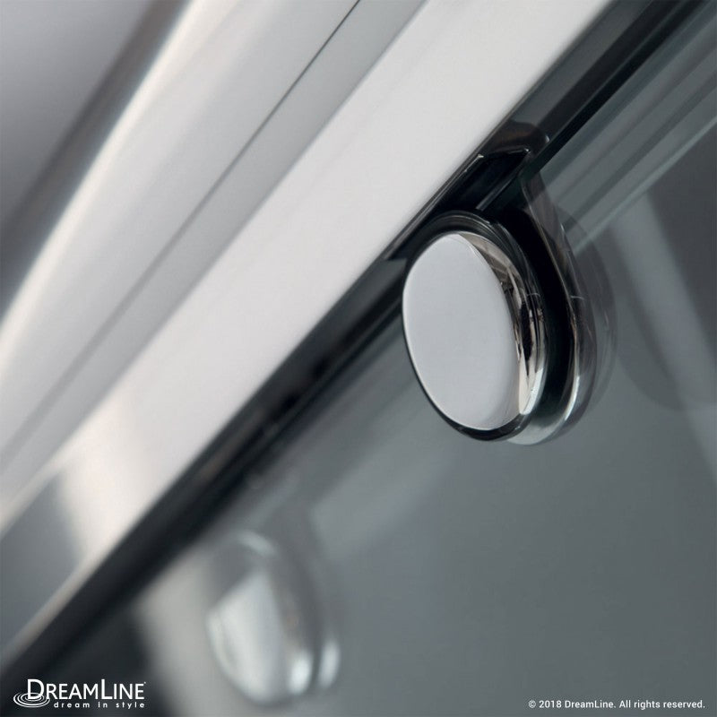 Charisma Frameless Double Sliding Shower Door Kit with Black Shower Base Pan and Center Drain