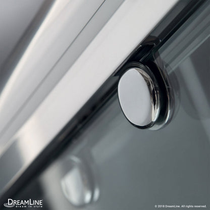 Charisma Frameless Double Sliding Shower Door Kit with Biscuit Shower Base Pan and Left Drain