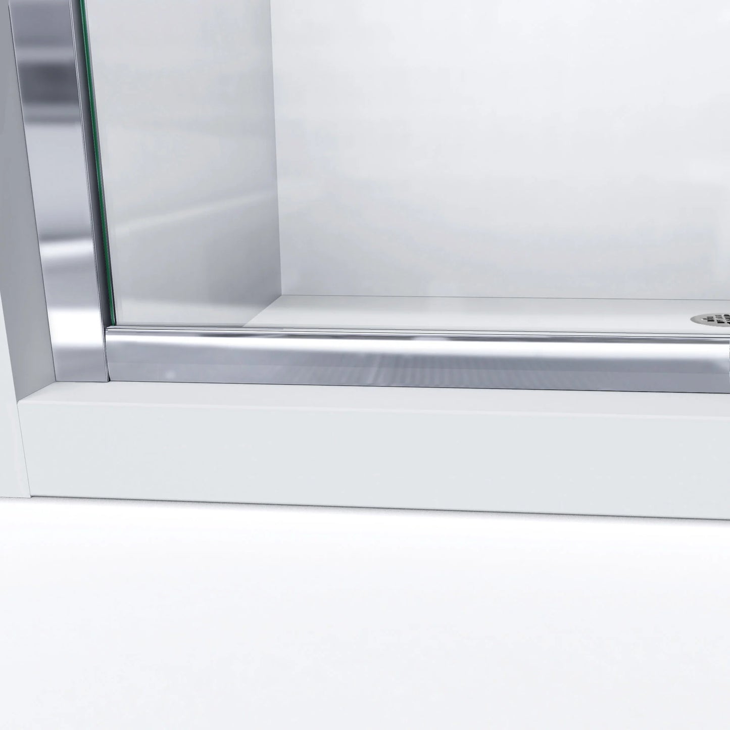 Infinity-Z Semi-Frameless Single Sliding Tub Door Kit with Diamond Style Wall