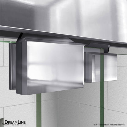 Encore Semi-Frameless Double Sliding Shower Door Kit with Black Shower Base Pan and Left Drain