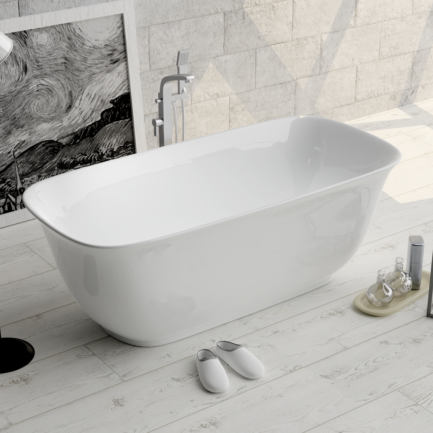 Freestanding Bathtub – Glossy White – Solene