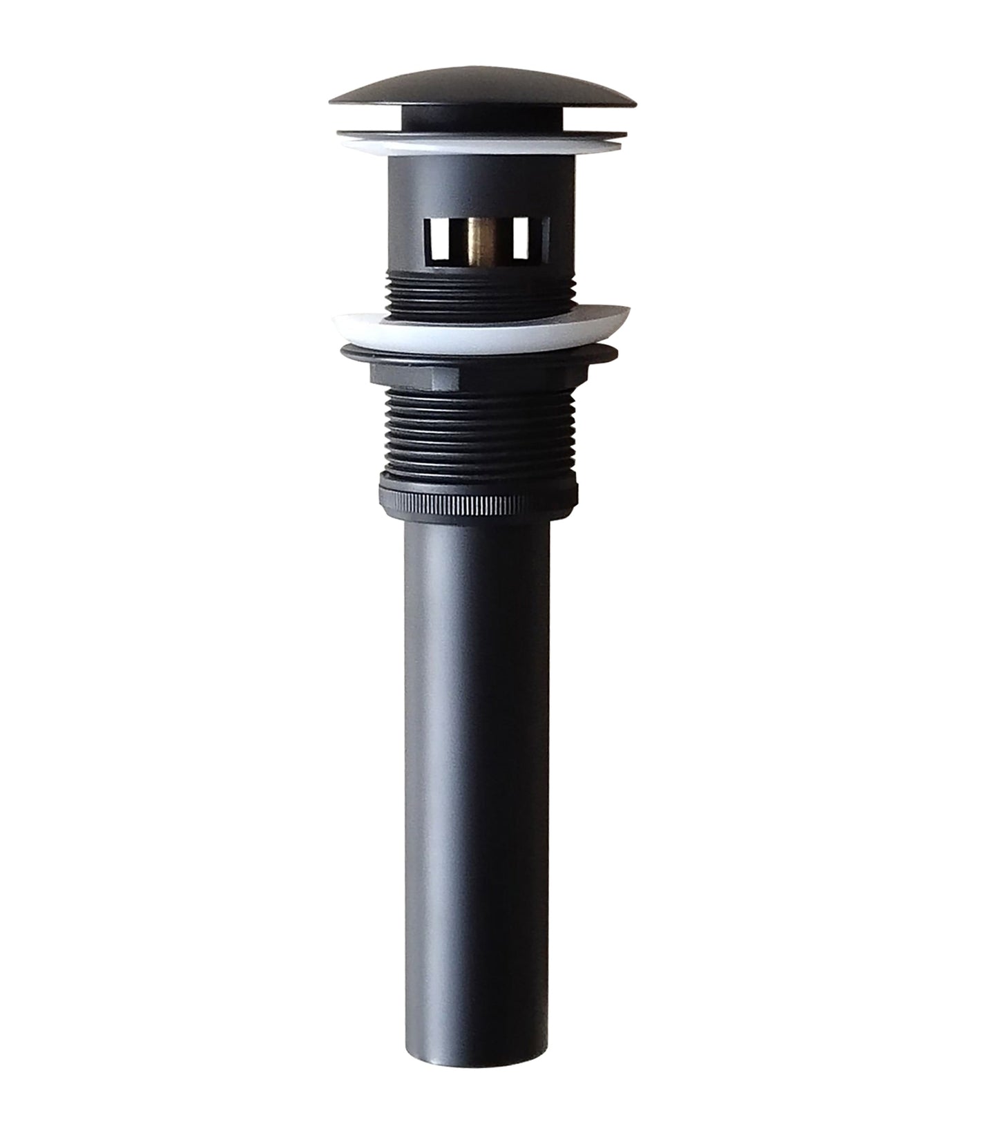 Trieste Bathroom Sink Drain Pop in Matte Black, with overflow