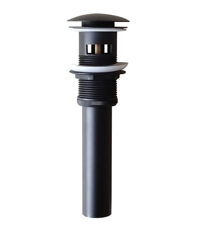 Trieste Bathroom Sink Drain Pop in Matte Black, with overflow