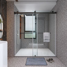 Load image into Gallery viewer, Sybil Double Sliding Frameless Shower Door with Smooth Sliding and 3/8 in. (10 mm) Glass (DS01)
