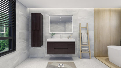 Fortune 48" Wall Mounted Bathroom Vanity with Reinforced Acrylic Integrated Sink Top